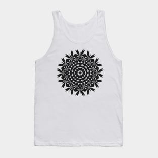 Mini Leaf Mandala (Black) Tank Top